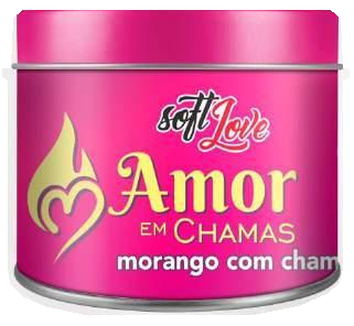 Foto comercial original — Vela Amor em Chamas Morango Champ 50G