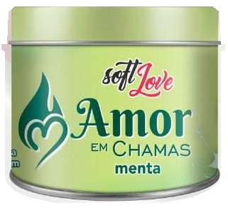Foto comercial original — Vela Amor em Chamas Menta 50G