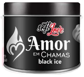 Foto comercial original — Vela Amor em Chamas Black Ice 50G